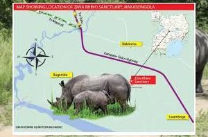 map of ziwa rhino sanctuary